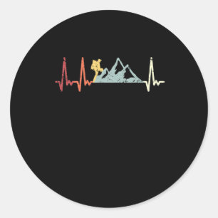 Sticker Rond pouls de l'escalade de l'randonnée rétro