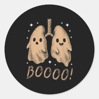 Sticker Rond Poumons Soky Halloween Resratory Therapy Crew Rt N
