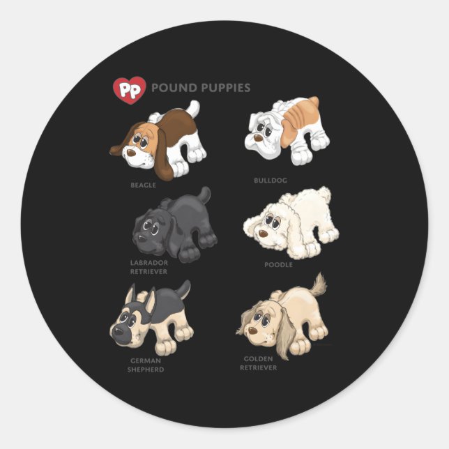 Sticker Rond Pound Puppies Puppy (Devant)