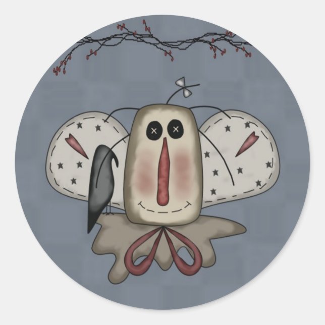 Sticker Rond Poupée Angel Rag & Crow (Devant)