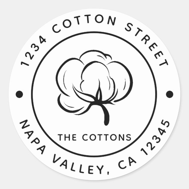 Sticker Rond Poupée de coton | Créez votre propre adresse de re (Devant)