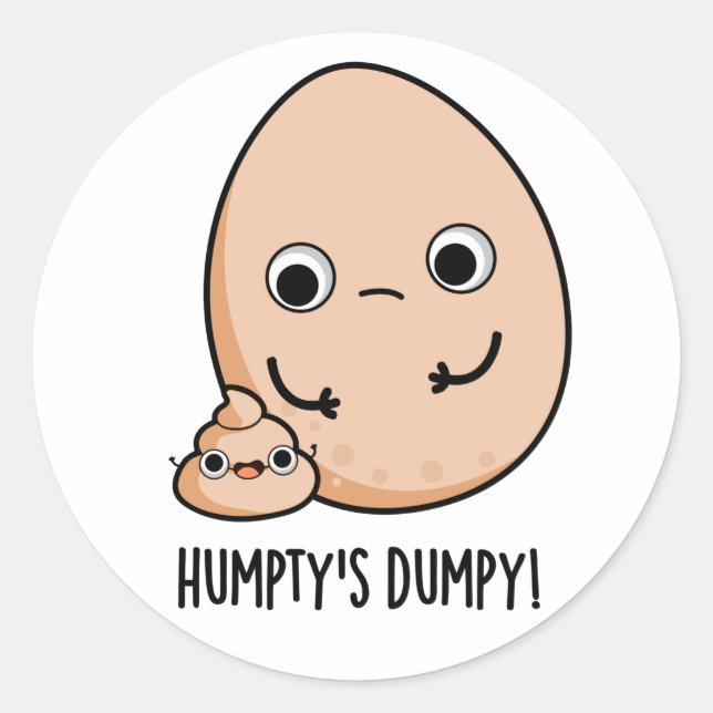 Sticker Rond Poupée d'Oeufs Drôle Humpty (Devant)
