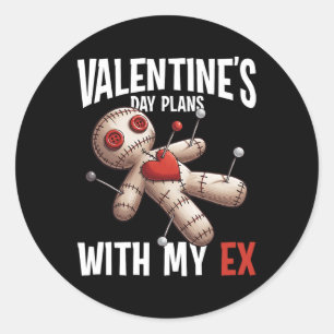 Sticker Rond Poupée vaudou d'ex-amant Plan de la Saint-Valentin