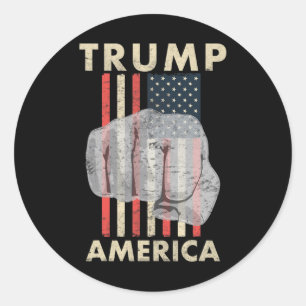 Sticker Rond Pour America 2024 Premier Punch Bump Pour L'Amériq