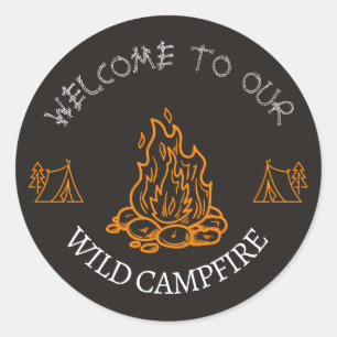 Sticker rond pour aventures de feux rouges noirs e