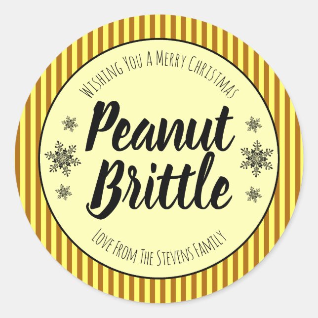 Sticker Rond Pour Christmas Peanut Brittle (Devant)