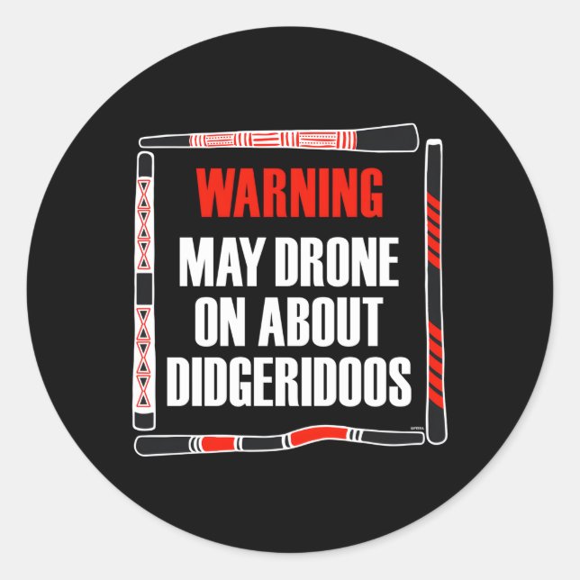 Sticker Rond Pour Didgeridoo Joueur Yidaki Didjeridu Geek Didge (Devant)
