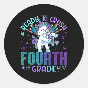 Sticker Rond Pour Écraser La Quatrième 4E Année Retour À L'Écol