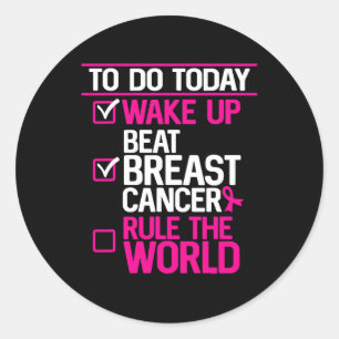 Sticker Rond Pour Faire Aujourd'Hui Battre Le Cancer Du Sein Rè