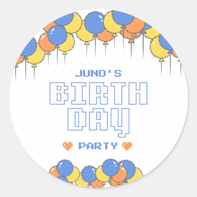 Sticker rond pour fête d'anniversaire | Rétro (Devant)