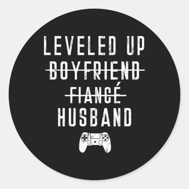 Sticker Rond Pour Fiance Mari Leveled Levelup jeu vidéo (Devant)