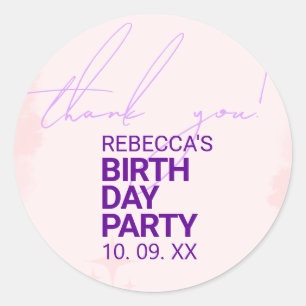 Sticker rond pour Filles fête d'anniversaire   Béb