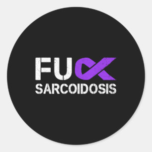 Sticker Rond Pour Fu Sarcoidose Mois de sensibilisation Ribbon 