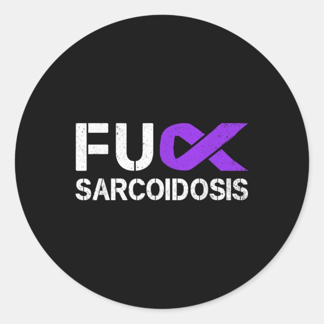 Sticker Rond Pour Fu Sarcoidose Mois de sensibilisation Ribbon  (Devant)