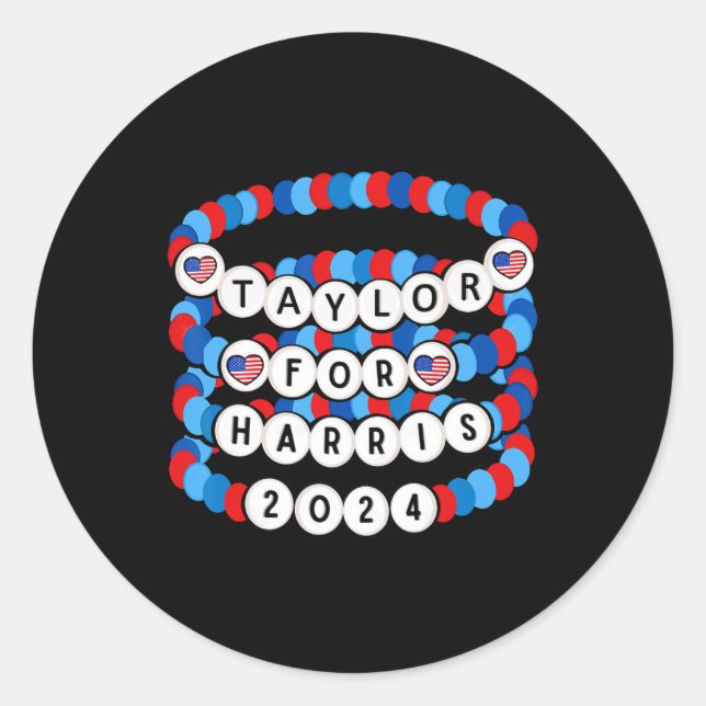 Sticker Rond Pour Harris 2024 Charm Bracelet Support Kamala Har (Devant)