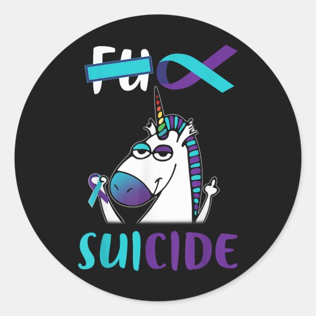 Sticker Rond Pour la prévention du suicide Sensibilisation Unic (Devant)