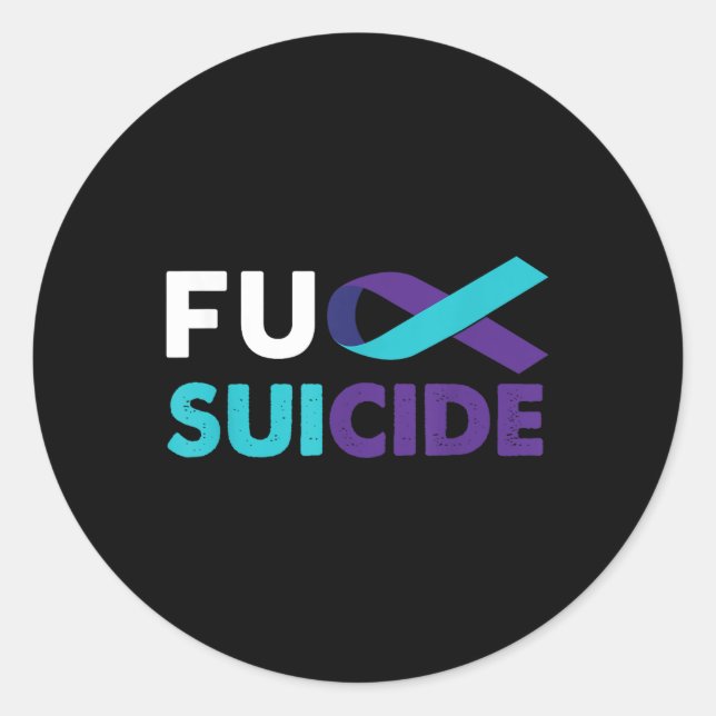 Sticker Rond Pour la prise de conscience du suicide Shirt Suppo (Devant)