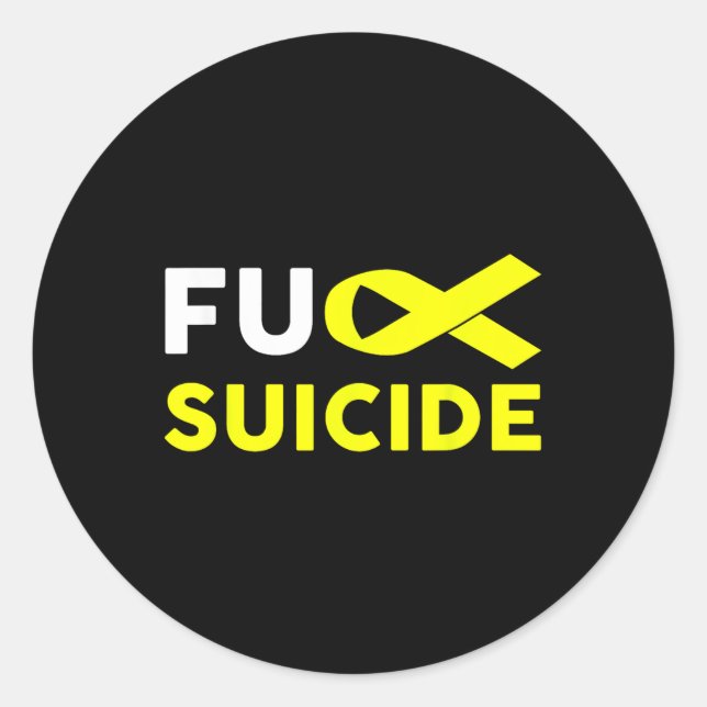 Sticker Rond Pour la prise de conscience du suicide Shirt Suppo (Devant)
