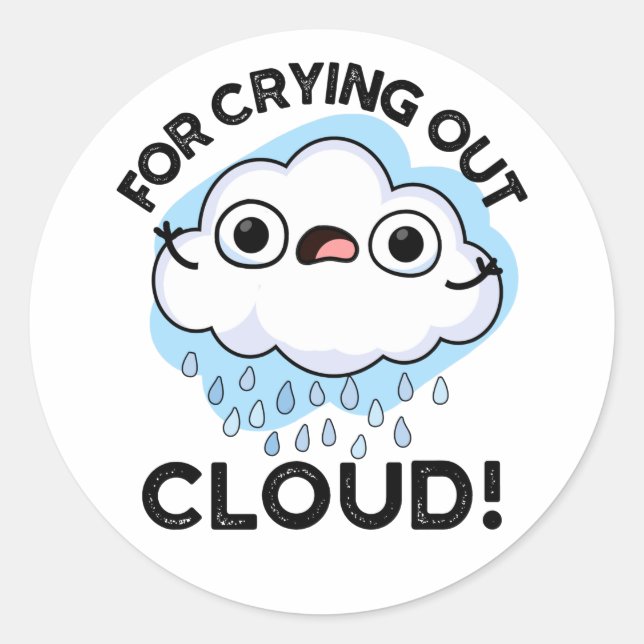 Sticker Rond Pour la séchage Cloud amusant plume météorologique (Devant)