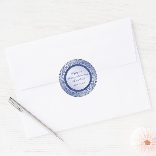 Sticker rond pour le 45e anniversaire du Mariage (Enveloppe)