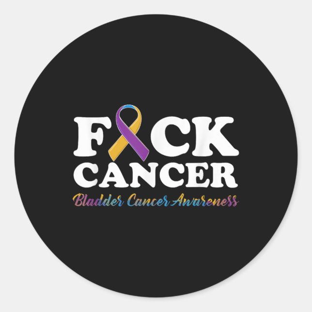 Sticker Rond Pour le cancer Chemise Vessie Cancer Cadeaux de se (Devant)