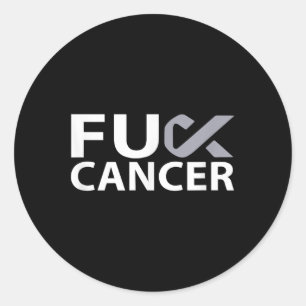 Sticker Rond Pour le cancer du cerveau F U Fu Gray Ribbon Cance