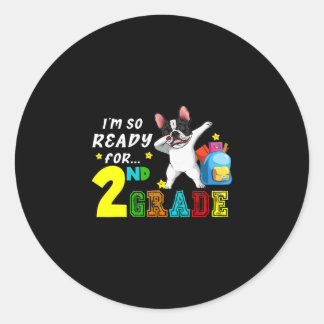 Sticker Rond Pour Le Chien À Balle Français De Deuxième Année R