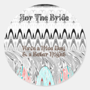 Sticker Rond Pour le design Bride White et Black Edgy