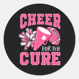 Sticker Rond Pour le Pom-pom girl Cure de sensibilisation au ca