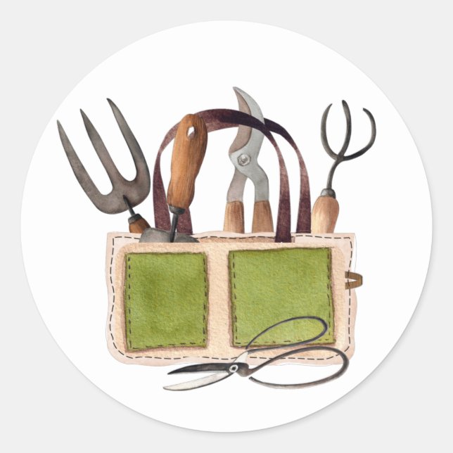 Sticker rond pour le sac à outils Garden Life (Devant)
