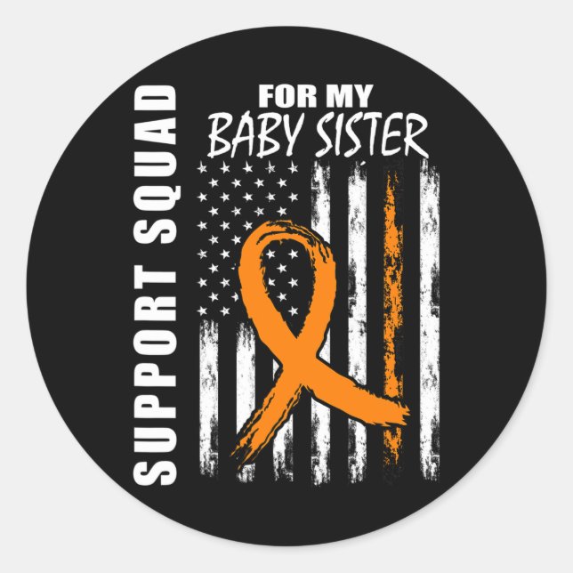 Sticker Rond Pour ma petite soeur Leukemia Guerrier Sensibilisa (Devant)