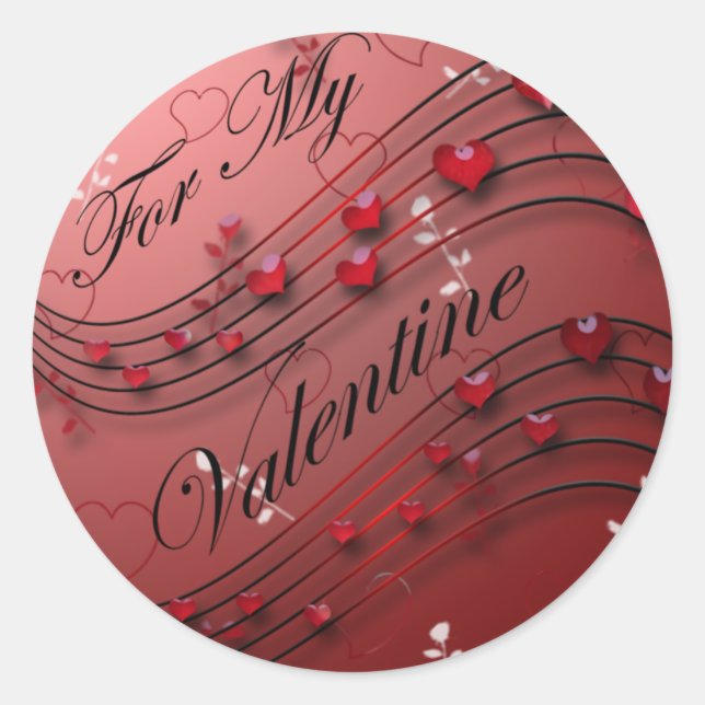 Sticker Rond Pour ma Saint Valentin (Devant)