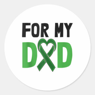 Sticker Rond Pour Mon Père Stigma Green Ribbon Chemise Santé me