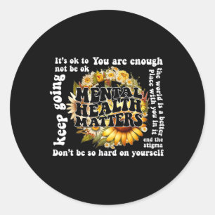 Sticker Rond Pour Ne Pas Être D'Accord Sunflower Problèmes De S