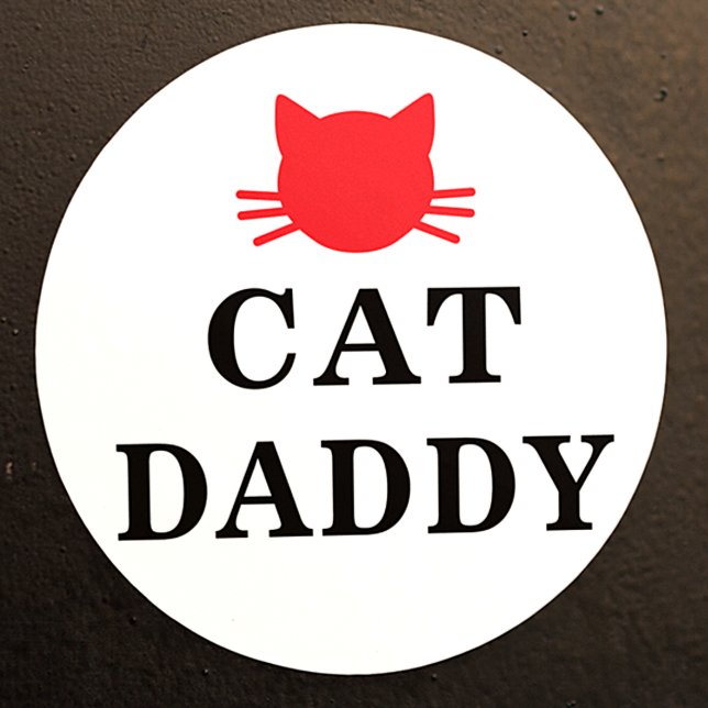 Sticker rond pour papa chat (Créateur téléchargé)