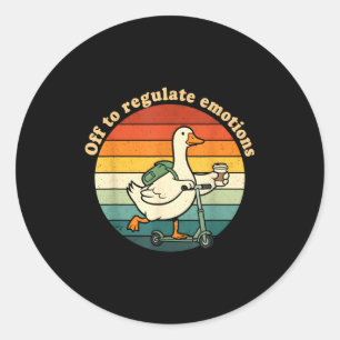 Sticker Rond Pour réguler les émotions drôle oie santé mentale