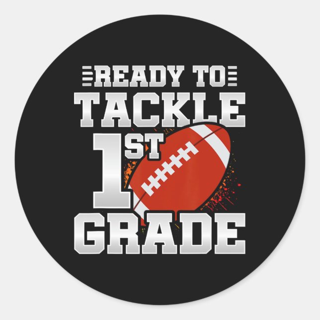 Sticker Rond Pour s'attaquer 1ère année - 1er jour de l'école - (Devant)