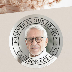 Sticker Rond Pour toujours dans nos coeurs mémorial pleine phot