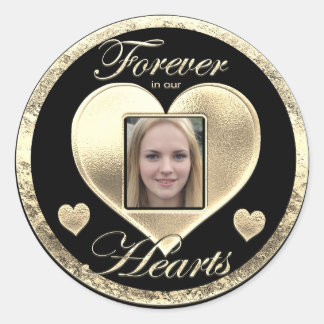 Sticker Rond Pour toujours dans notre Mémorial des Coeurs