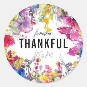 Sticker Rond Pour toujours Thank🌻 💗 🌹 Collection Meadow Bloo