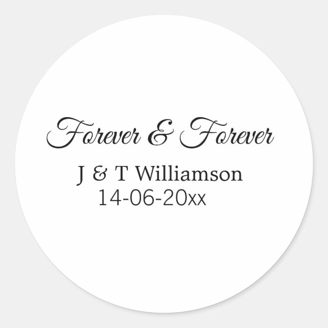 Sticker Rond Pour toujours & toujours ajouter nom de couple dat (Devant)