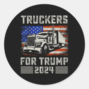 Sticker Rond Pour Trump American Flag - Trump Vintage 2024