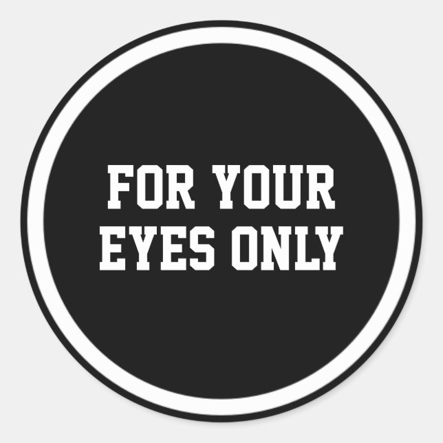 Sticker Rond Pour vos yeux seulement enveloppe de bureau cachet (Devant)