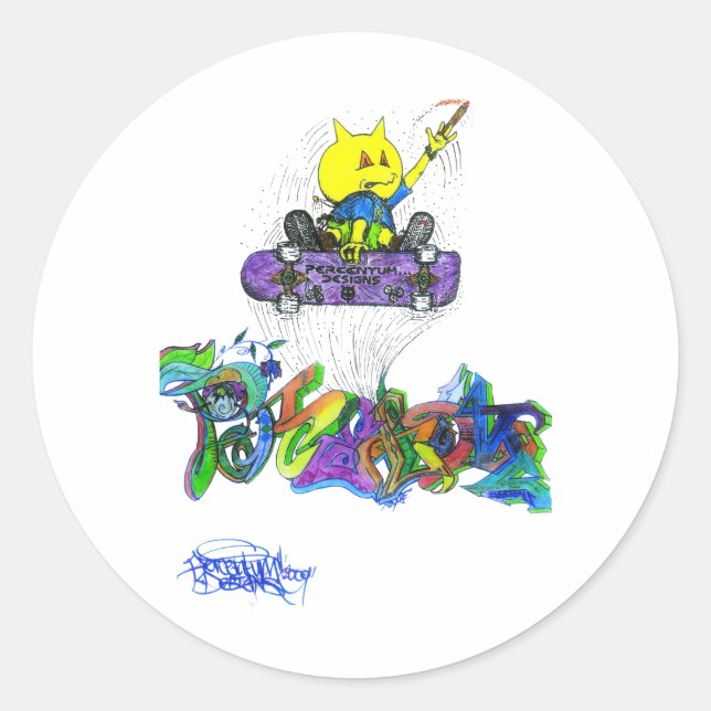 Sticker Rond Pourcentage Ollie (Devant)