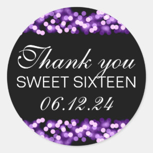 Sticker Rond Pourpre fascinant de Hollywood du bonbon 16 à
