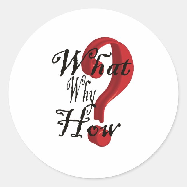 Sticker Rond pourquoi la marque de questions (Devant)