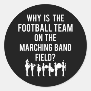 Sticker Rond Pourquoi l'équipe de football est-elle sur le terr
