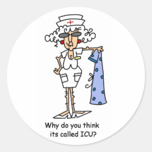 Sticker Rond Pourquoi pensez-vous qu'il s'appelle ICU ?