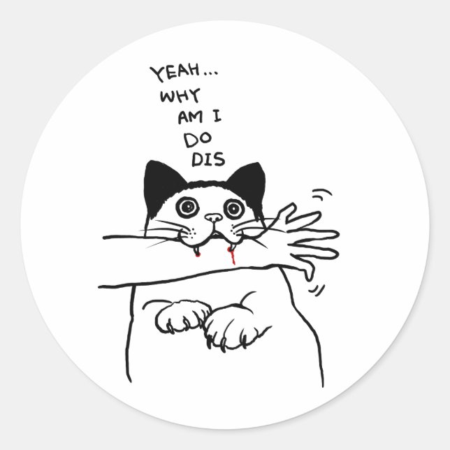 Sticker Rond Pourquoi suis-je en train de dire (Devant)