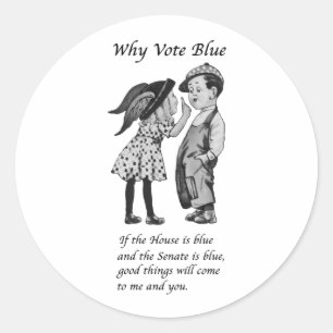 Sticker Rond Pourquoi voter bleu en 2024